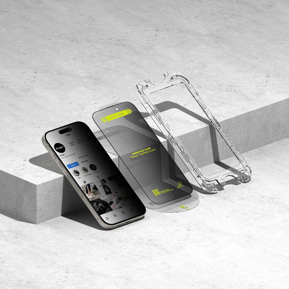 Szkło prywatyzujące na ekran z aplikatorem Ringke Easy Slide 2-Pack Privacy do Samsung Galaxy S25, 2 sztuki